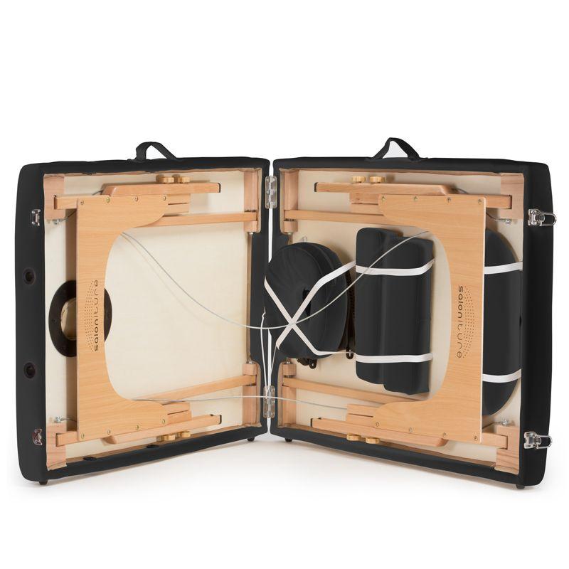 Saloniture Portable Professional Folding Massage Table with Carrying Case - Black