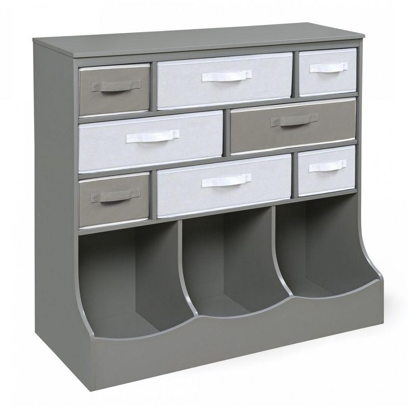 Gray MDF Kids Storage Unit with Baskets and Bins