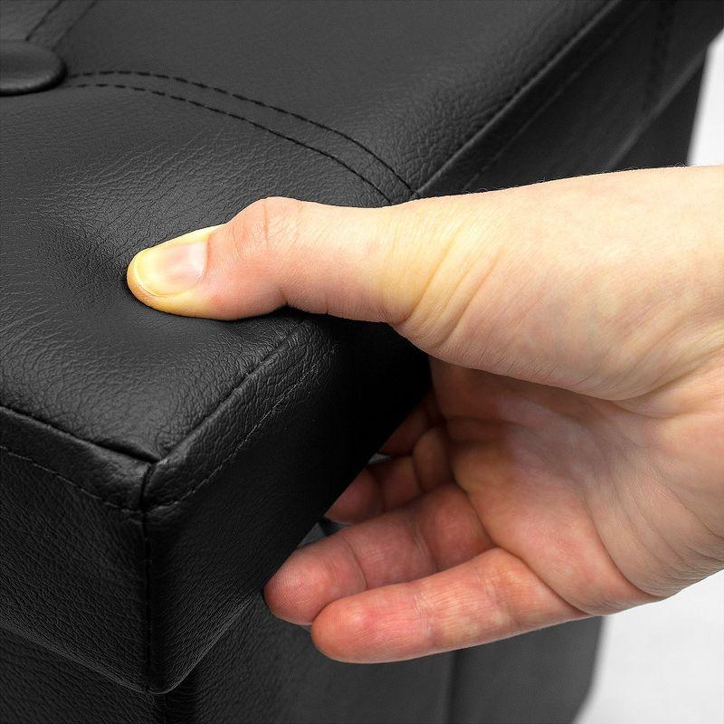 Sorbus Sorbus 43" Wide Faux Leather Tufted Rectangle Standard Ottoman with Storage in Black