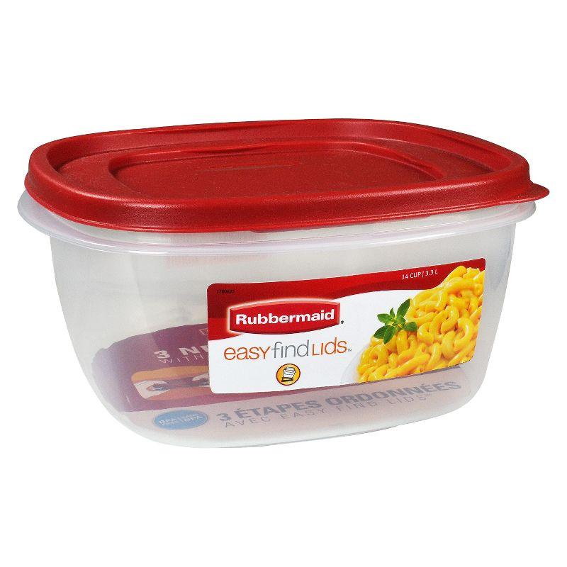 Rubbermaid 14 Cup Clear Plastic Food Storage Container with Red Lid