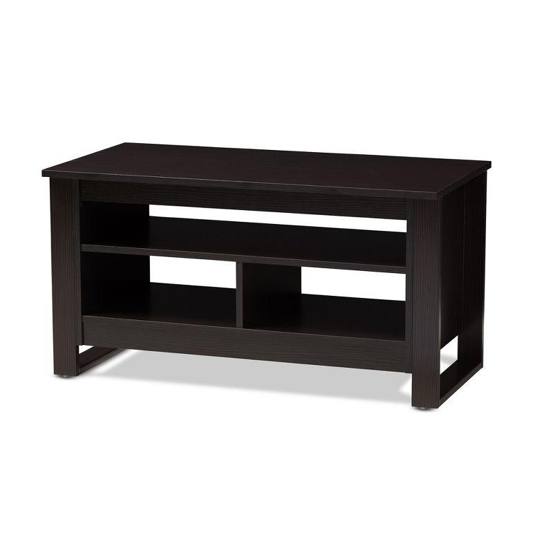 Wenge Brown Rectangular Coffee Table with Open Storage