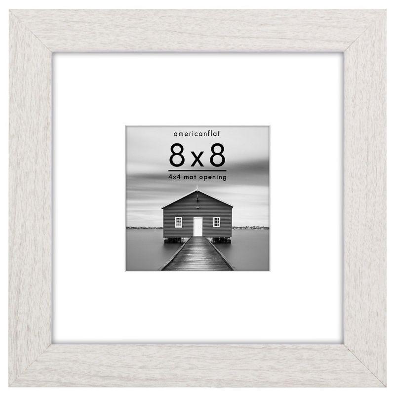 Americanflat Americanflat Picture Frame - Frame with Mat - Wide Molding - Shatter-Resistant Glass