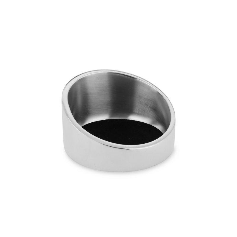 Nambé Tilt Winery Coaster - Angled Rim Alloy Drip Catcher & Bottle Holder - Sculptural Metal Table Accent, Chilled Bottle Rest & Counter Décor