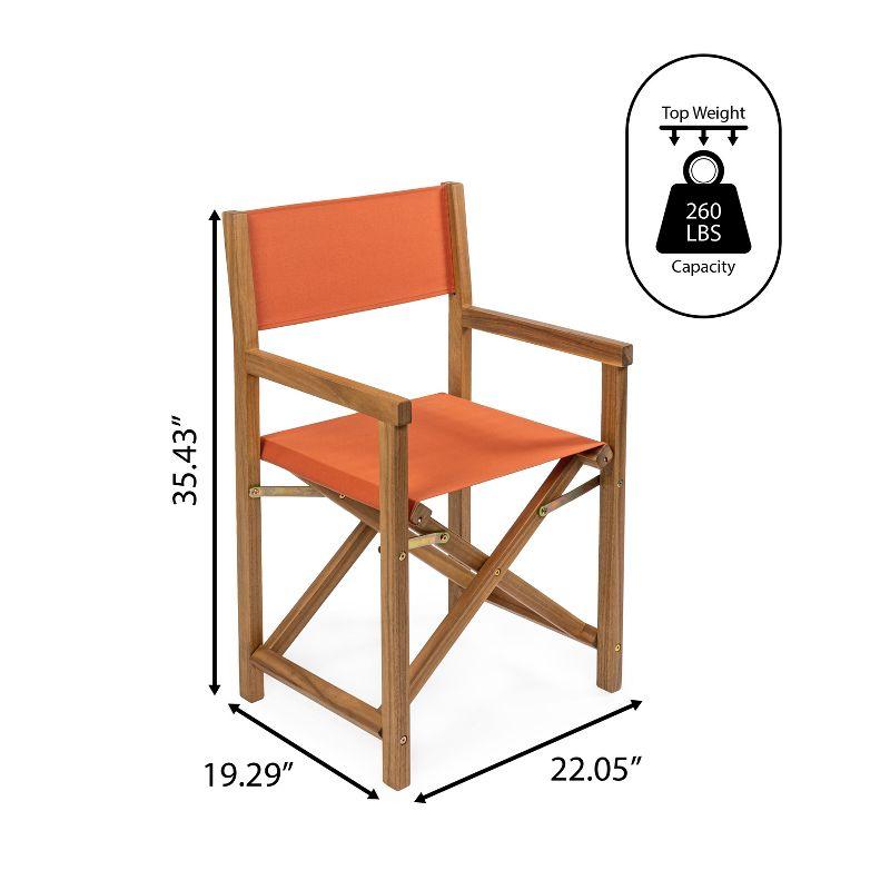 Cukor Classic Vintage Outdoor Acacia Wood Folding Director Chair with Canvas Seat- JONATHAN Y