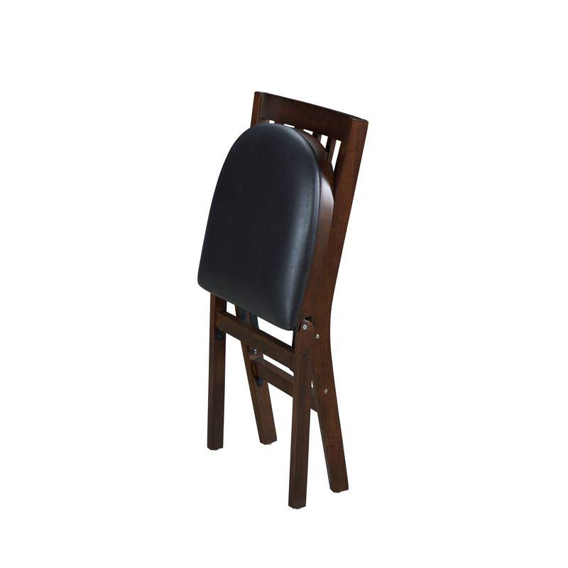 Set of 2 School House Folding Chair Espresso Brown - Stakmore: Upholstered Seat, Wood Frame, No Assembly