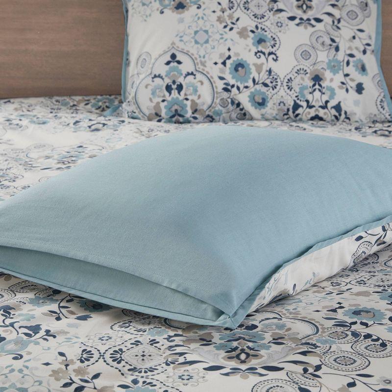 Brielle 3 Piece Floral Printed Cotton Comforter Set