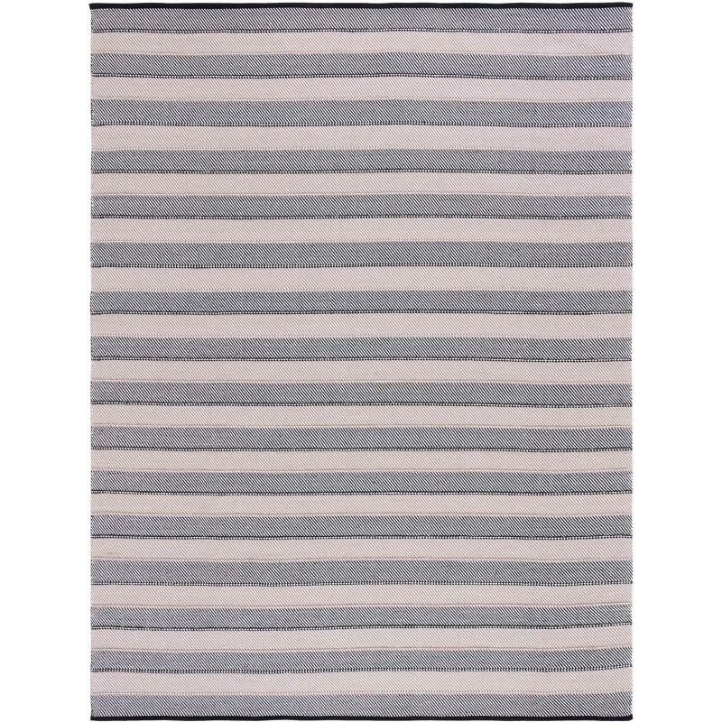 Striped Kilim STK803 Hand Woven Area Rug - Ivory/Black - 6'x9' - Safavieh.