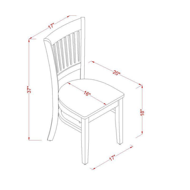 East West Furniture, Vancouver Wood Seat Dining Chairs in Espresso Finish, Set of 2