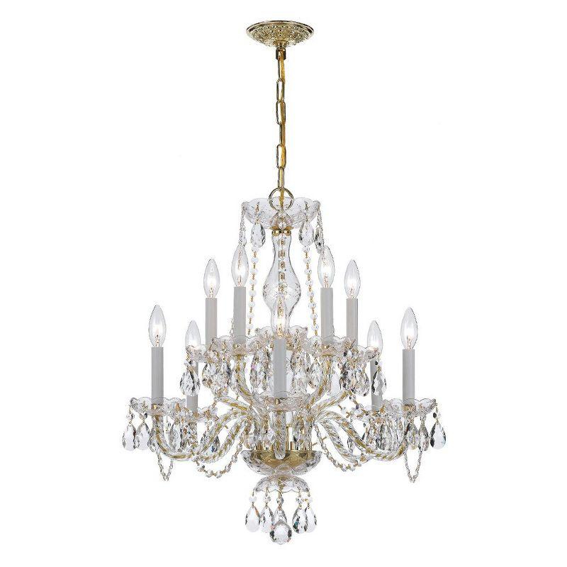 Crystorama Lighting Traditional Crystal 10 - Light Chandelier in  Polished Brass