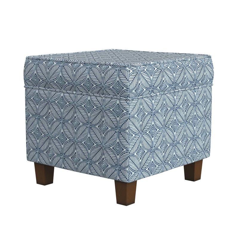 Cole Classics Square Storage Ottoman with Lift Off Top Black Plaid - HomePop: Cotton Upholstered, Hardwood Frame, Foam Fill