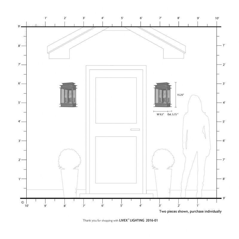 Livex Lighting Princeton 2 - Light Wall Light in  Antique Brass