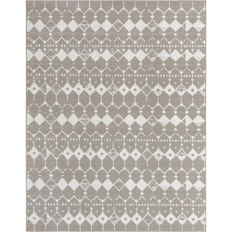 Unique Loom 7' 10 x 10' 0 Gray Outdoor Trellis Cardak Area Rug