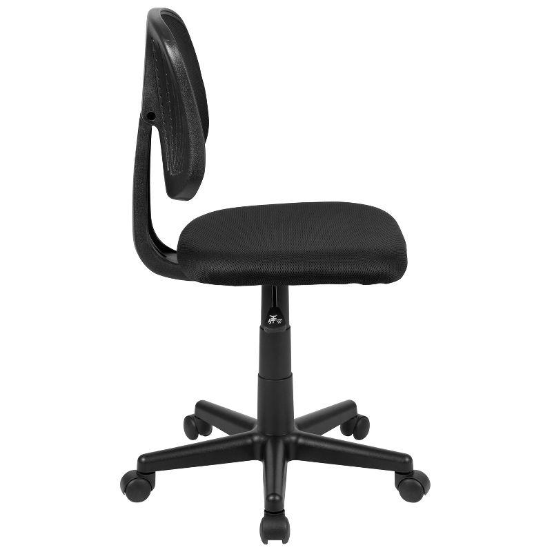 Flash Furniture Flash Fundamentals Mid-Back Black Mesh Swivel Task Office Chair with Pivot Back, BIFMA Certified