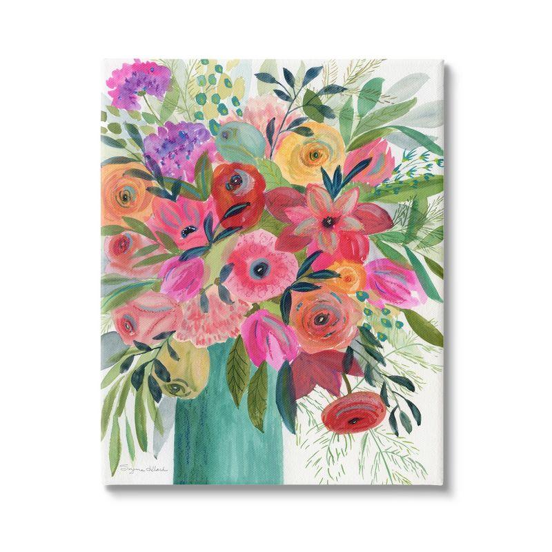 Bold Red and Pink Floral Bouquet Canvas Wall Art, 16 x 20