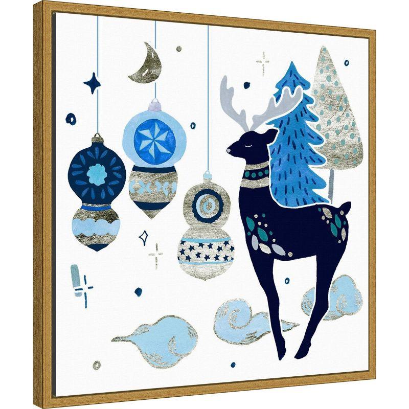 Amanti Art 22"x22" Goodnight Reindeer II by Melissa Wang Framed Canvas Wall Art Print