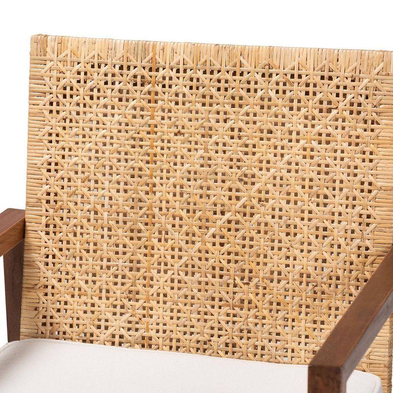 bali & pari Lovina Rattan and Acacia Wood Arm Chair Light Honey/Light Brown