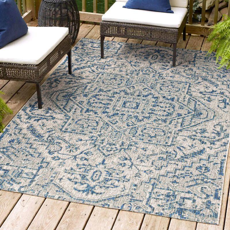 Estrella Bohemian Inspired Medallion Textured Weave Indoor/Outdoor Area Rug - JONATHAN Y