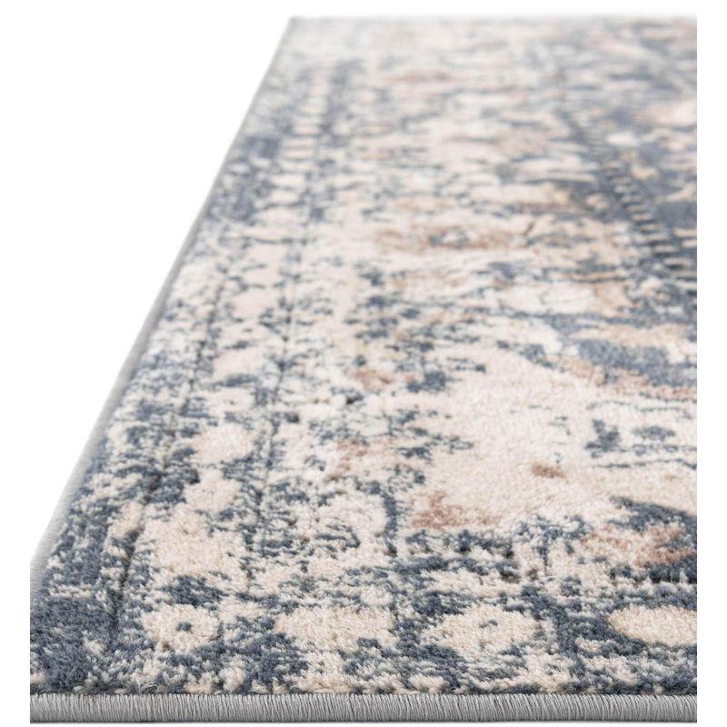 Unique Loom Portland Collection Area Rug - Central (6' 1" Square Blue/Beige)