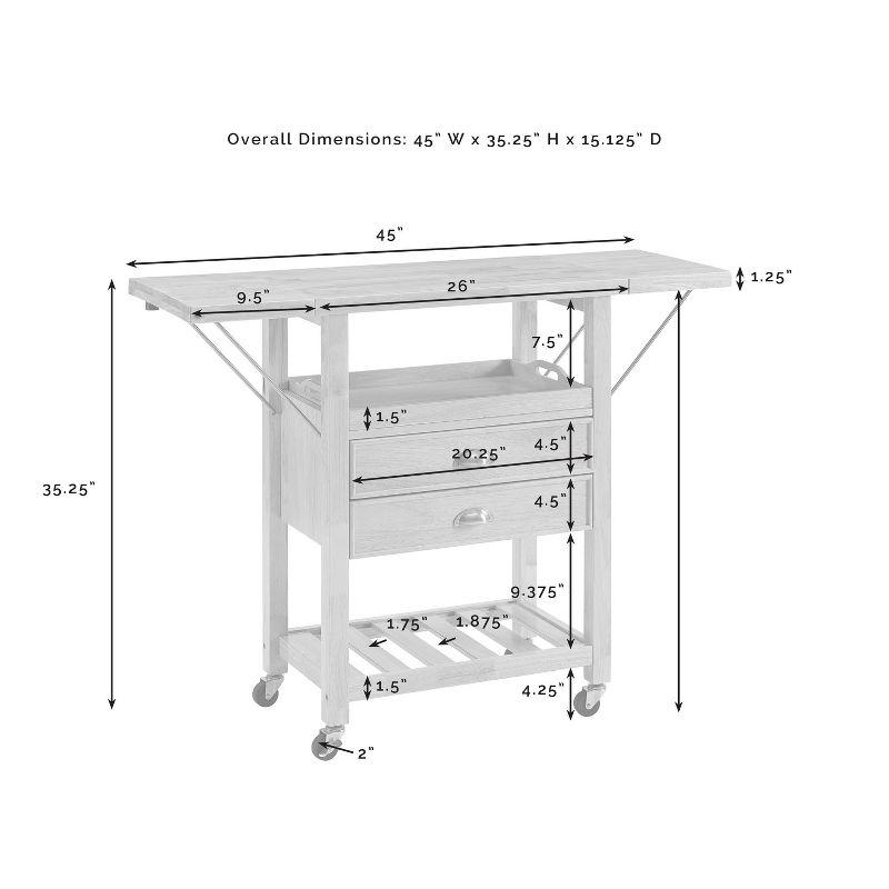 Bristol Double Drop Leaf Kitchen Cart Natural - Crosley