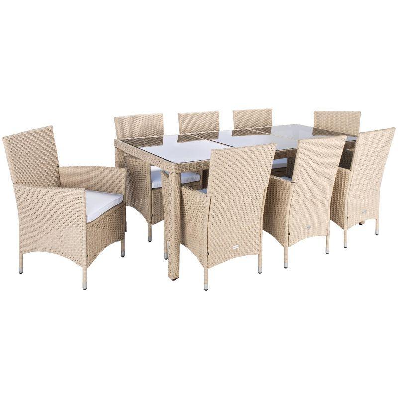Safavieh Hailee 8 - Person Rectangular Outdoor Dining Set with Cushions