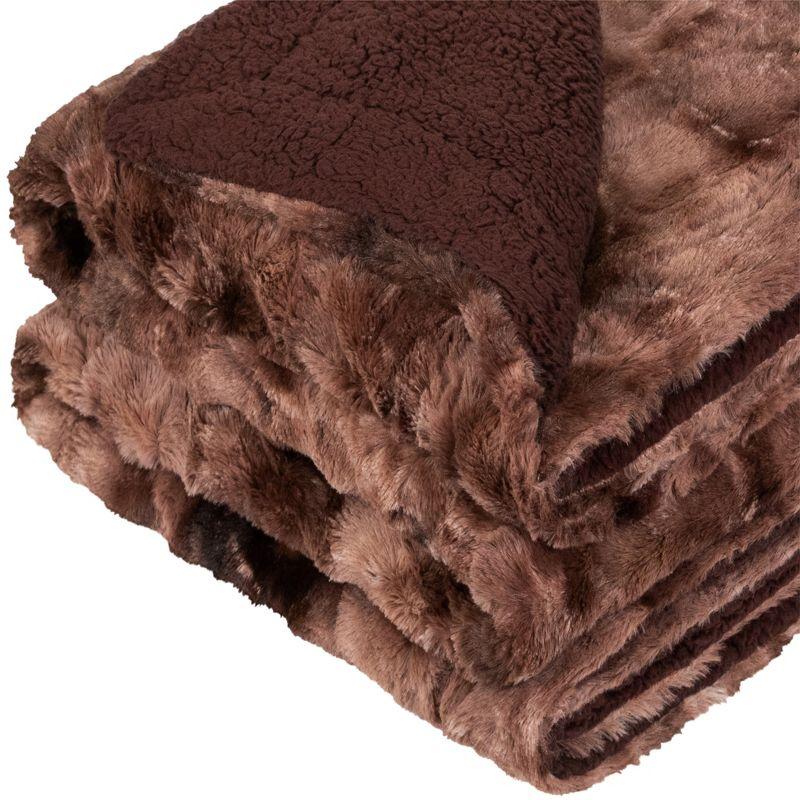 PAVILIA Tie-Dye Faux Fur Throw Blanket, Furry Fuzzy Fluffy Shaggy Plush Warm Reversible Thick for Bed Couch Sofa