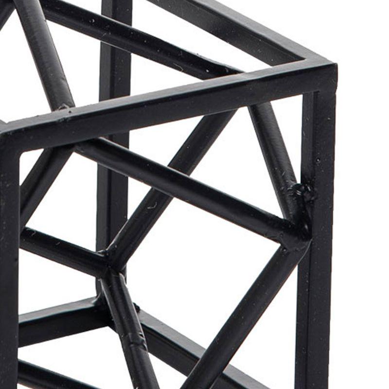 Black Modern Cube Metal Decorative Sculpture - Foreside Home & Garden