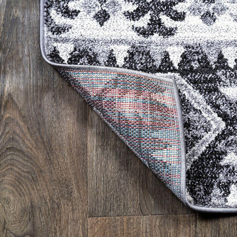 2'x 8' Sura Modern Kilim Geometric Runner Rug, Gray/Anthracite - JONATHAN Y