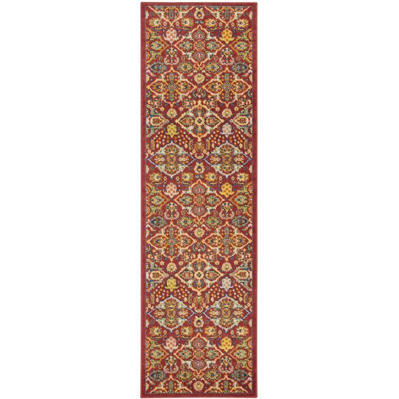 Nourison Allur Boho Indoor Area Rug Red Multicolor 2'3" x 7'6"
