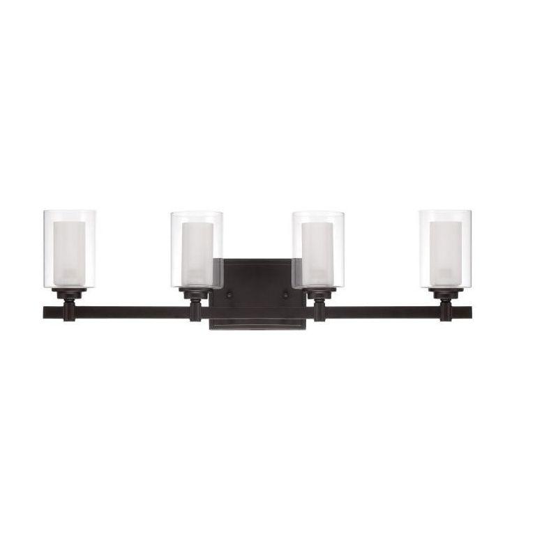 Espresso Modern 26.75" Vanity Light with Clear Glass Shades