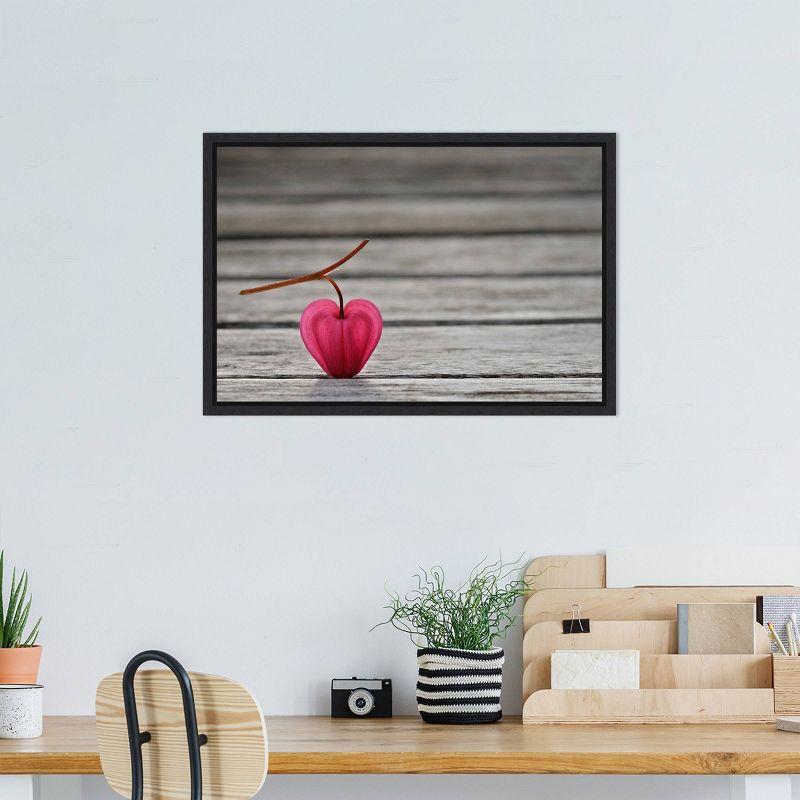 Amanti Art 23"x16" Natural heart by Lotte Gronkjaer Framed Canvas Wall Art Print: Modern Botanical Lithograph, Polystyrene Frame