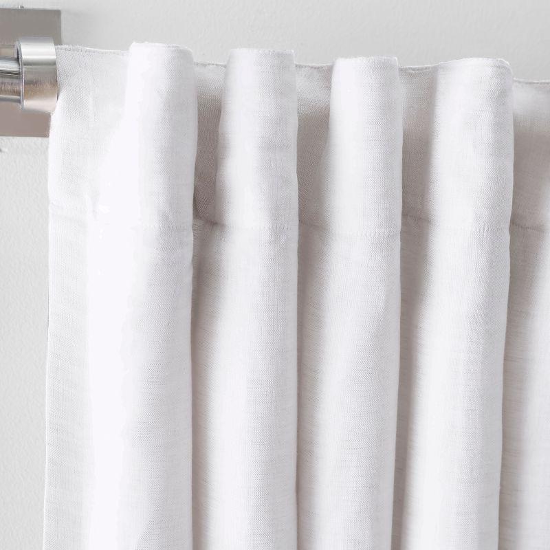 Oatmeal Linen Blend Light-Filtering Pleated Curtain Panel