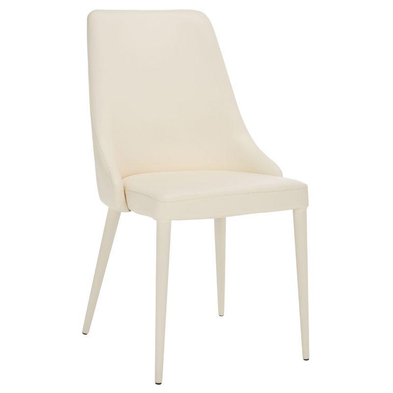 Summerset 19" H Leather Side Chair (Set of 2) - FOX2014 - White - Safavieh Couture