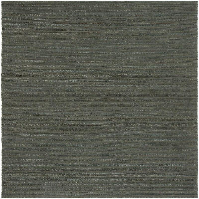 Cape Cod Dark Green Square Cotton Area Rug