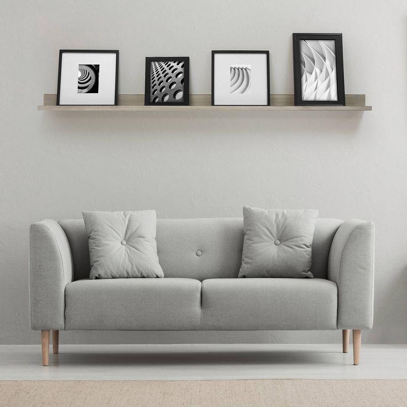 72" Picture Ledge Wall Shelf Driftwood Gray - InPlace: Modern Photo Display, MDF Floating Ledge