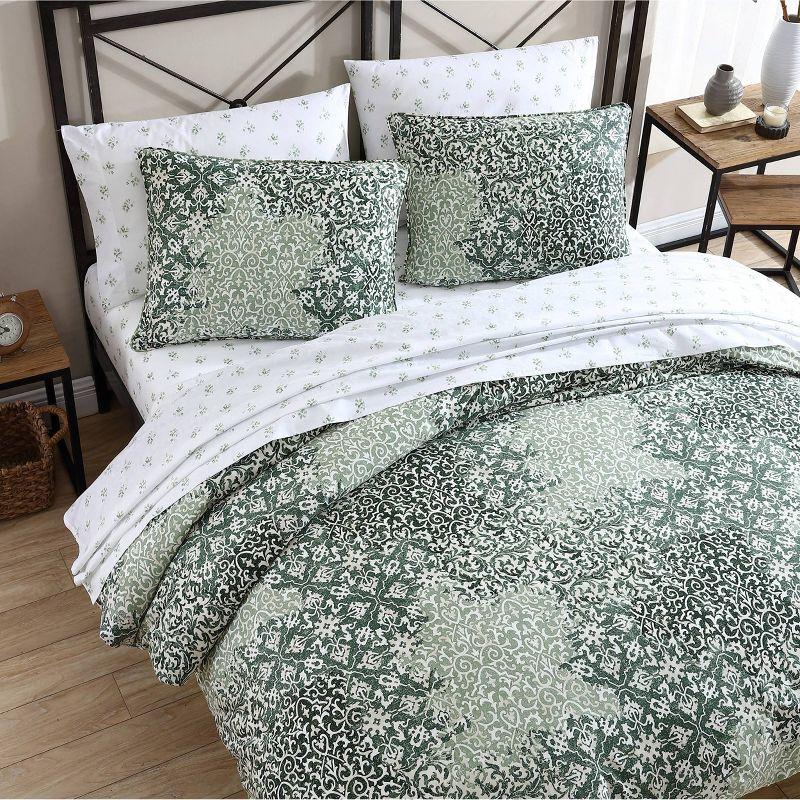 Full White Cotton Reversible Comforter Set