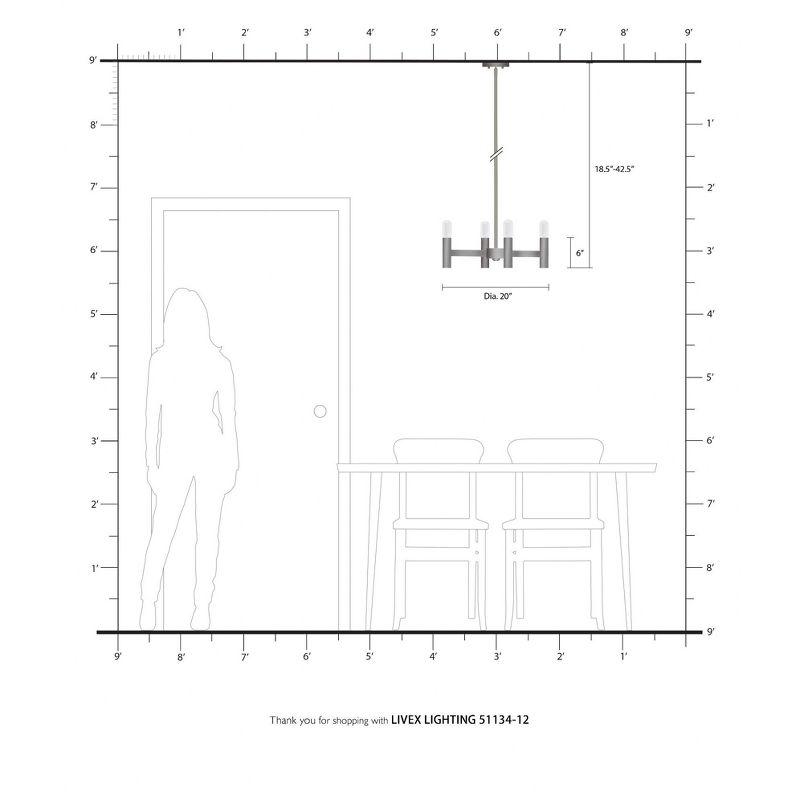 Livex Lighting Copenhagen 4 - Light Chandelier in  Satin Brass