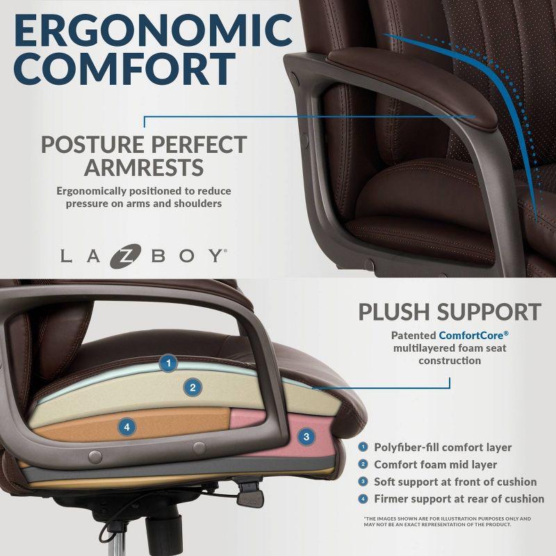 La-Z-Boy La-Z-Boy® Nova Executive Office Chair, Patented AIR Ergonomic Support Technology®, High-Back Premium Comfort & Support, Vegan PU Leather