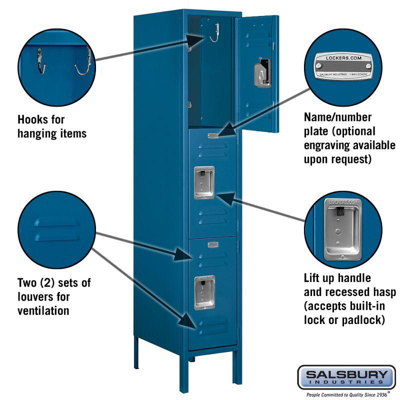 Salsbury Blue 66" Metal Triple Tier Locker