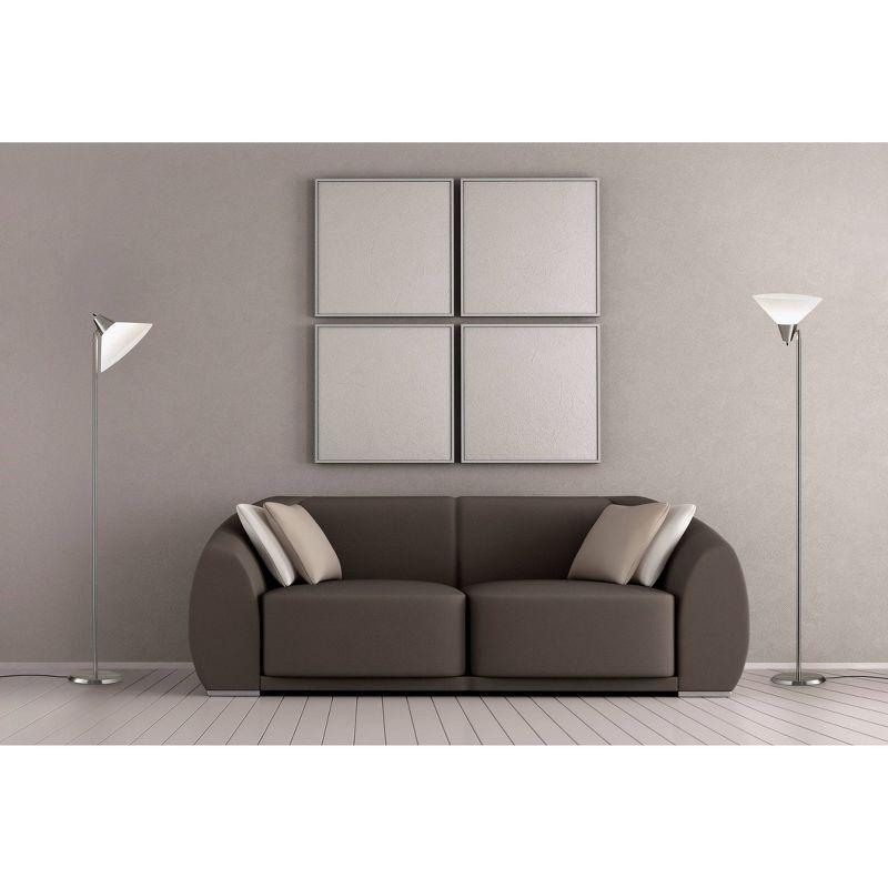 Swivel Torchiere Brushed Steel - Adesso: Modern Adjustable Head, ETL Listed, Metal Body, Plastic Shade