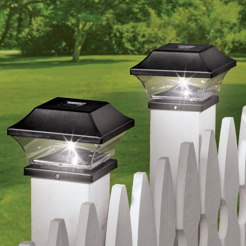 Low Voltage Solar Powered Integrated LED Fence Post Cap Light 4 In. X 4 In.