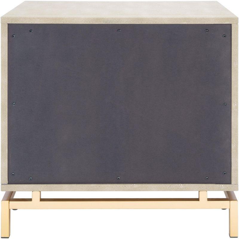 Meilana 1 Shelf 1 Drawer Nightstand - Light Taupe/Brass - Safavieh.