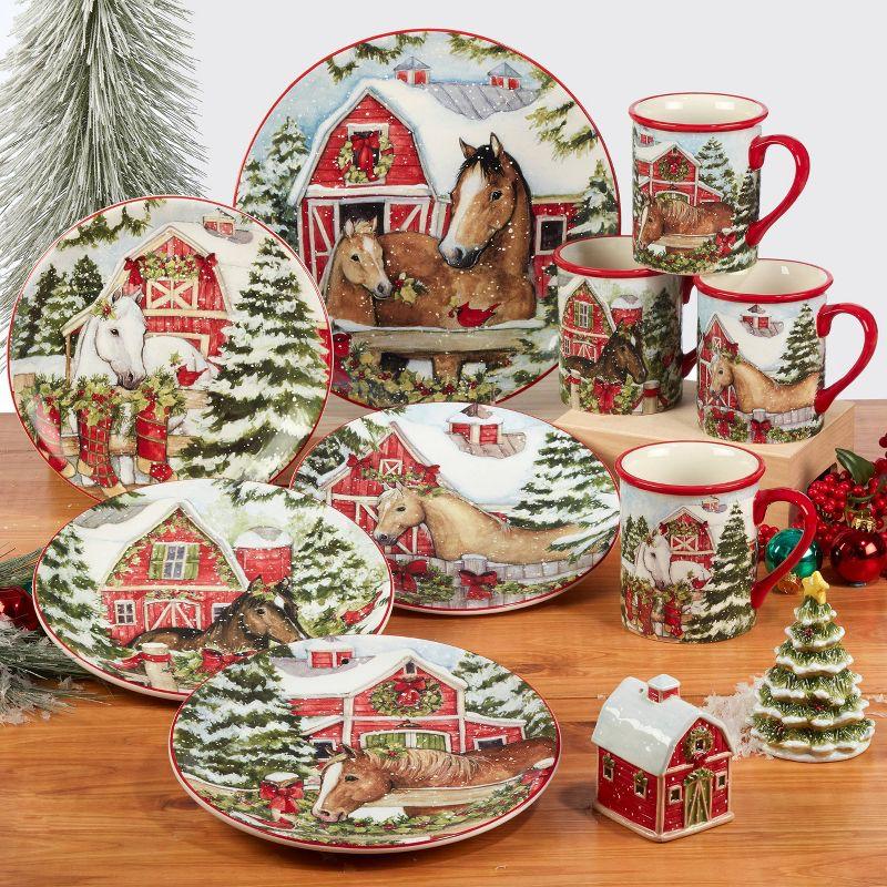 16pc Earthenware Homestead Christmas Dinnerware Set - Certified International