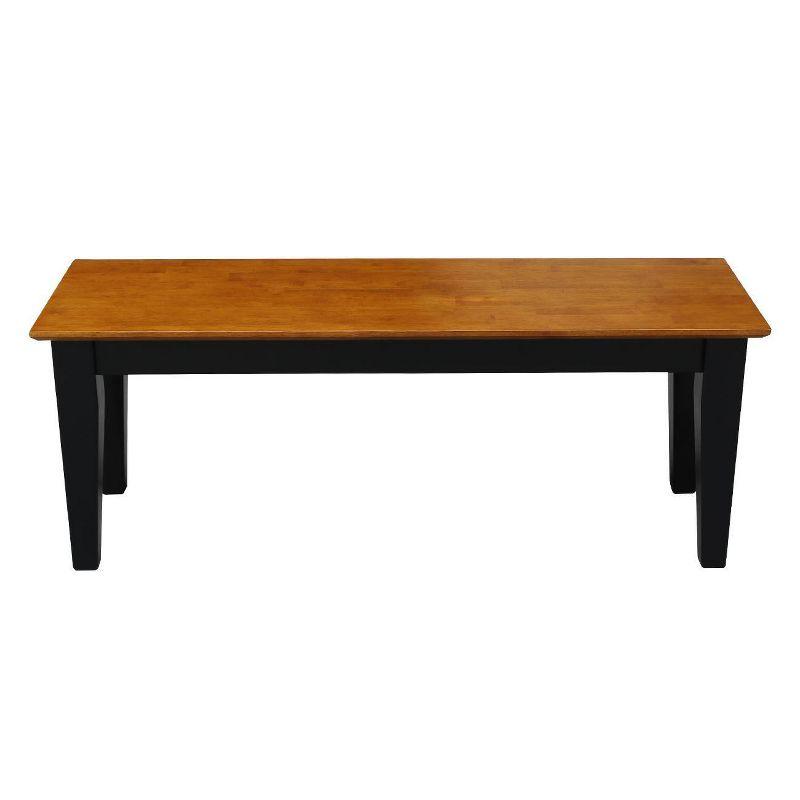 International Concepts Shaker Bench Black/Red : Hardwood Frame, Mid-Century Modern, Seats 3, 400lb Capacity