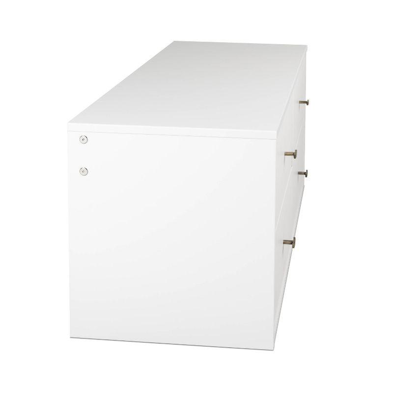 Floating 4 Drawers Dresser White - Prepac: Wall Mounted, Space-Saving Storage, Easy to Assemble