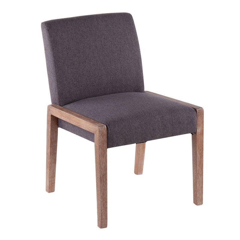 Set of 2 Carmen Dining Chairs White Wash/Gray - LumiSource: Upholstered, Contemporary Style, Wood Legs
