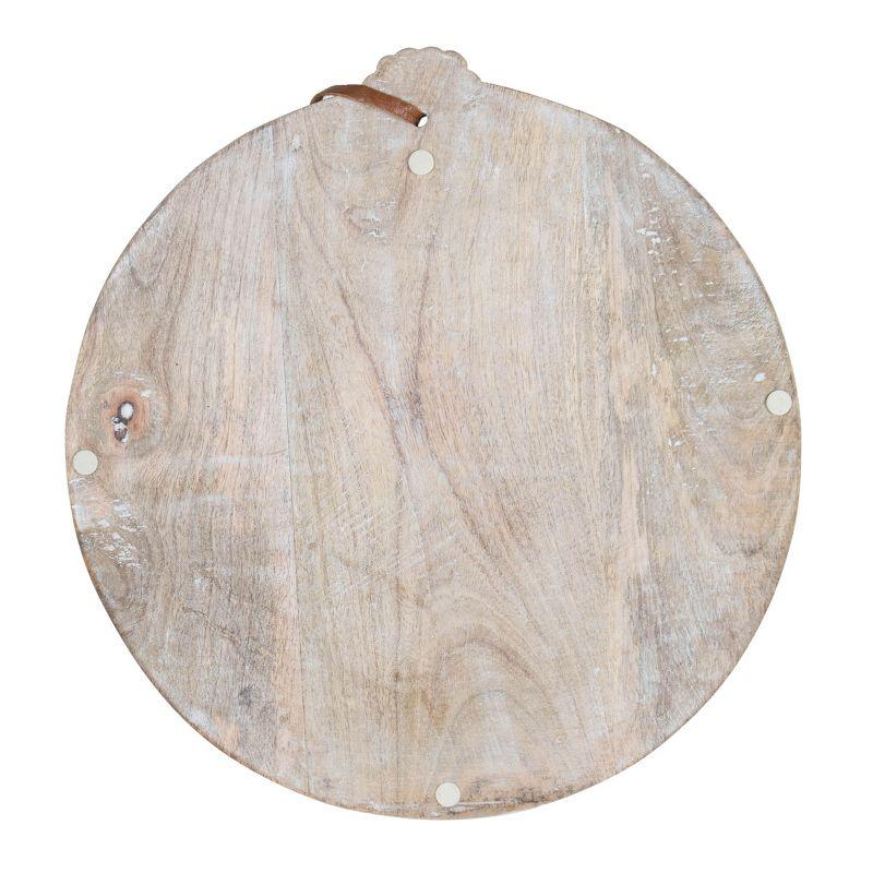 Large Round White Wood Cutting Board - Foreside Home & Garden