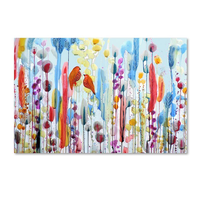 Si Tu Me Le Demandais Colorful Abstract Birds Canvas Art