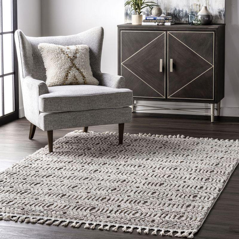 Nuloom Arielle Soft Trellis Textured Tassel Indoor Area Rug, 4' x 6'