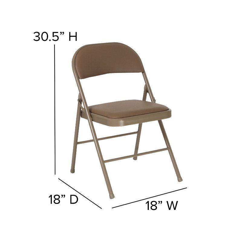 Flash Furniture 2 Pack HERCULES Series Double Braced Beige Vinyl Folding Chair