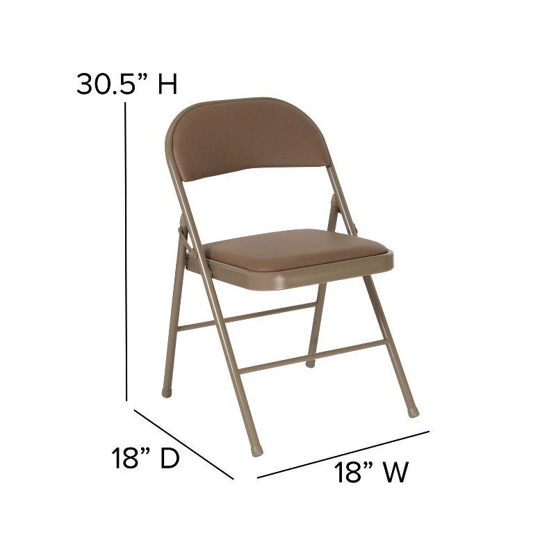 Hercules Series Beige Vinyl Metal Folding Reception Chair